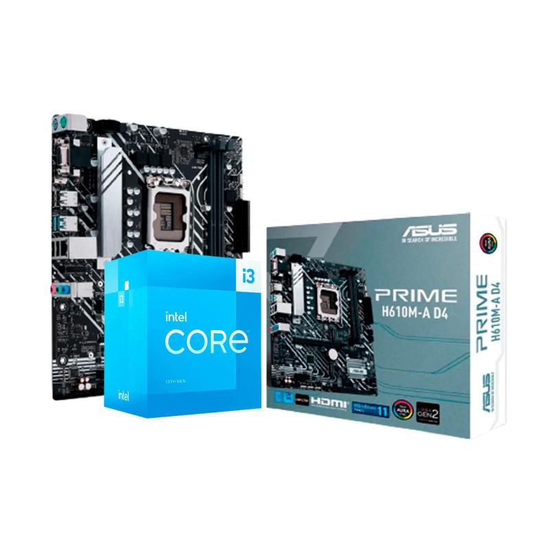 Kit Upgrade Intel I3 13100F / Placa Mãe Asus Prime H610M-E